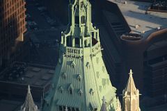 25 Woolworth Building Pyramidal Green Cap Close Up From One World Trade Center Observatory Late Afternoon